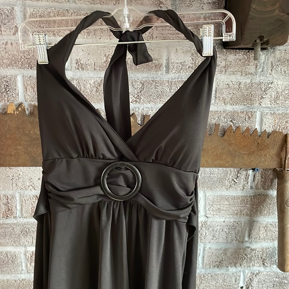Black Derek Heart halter top dress